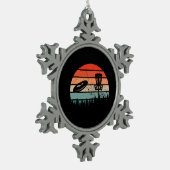 Disk Golf Retro Schneeflocken Zinn-Ornament (Links)