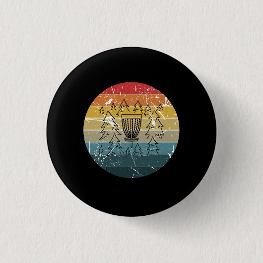 Disk Golf Retro Vintag Button (Vorderseite)