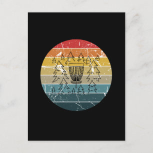 Disk Golf Retro Vintag Postkarte