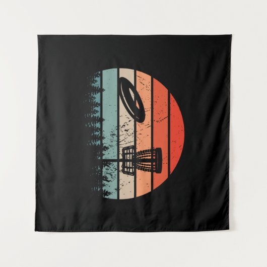 Disk Golf Retro Wandteppich (Vorderseite (Horizontal))