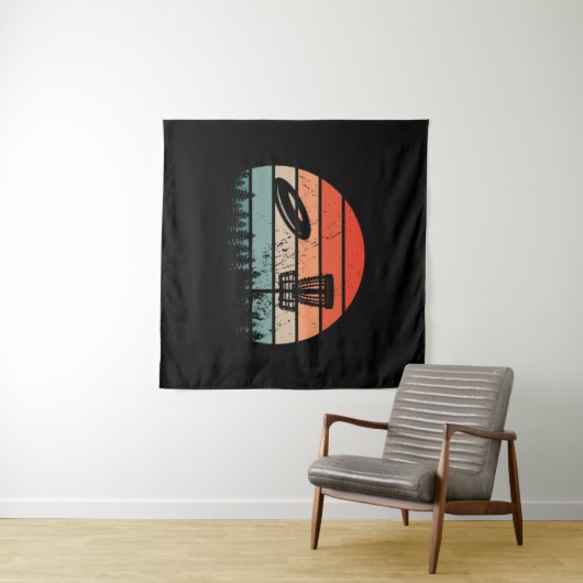 Disk Golf Retro Wandteppich (Beispiel (Horizontal))