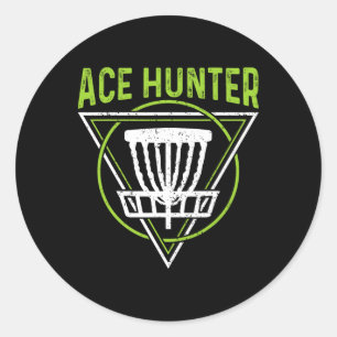 Disk Golf Shirt Funny Ace Hunter Disc Golf Runder Aufkleber