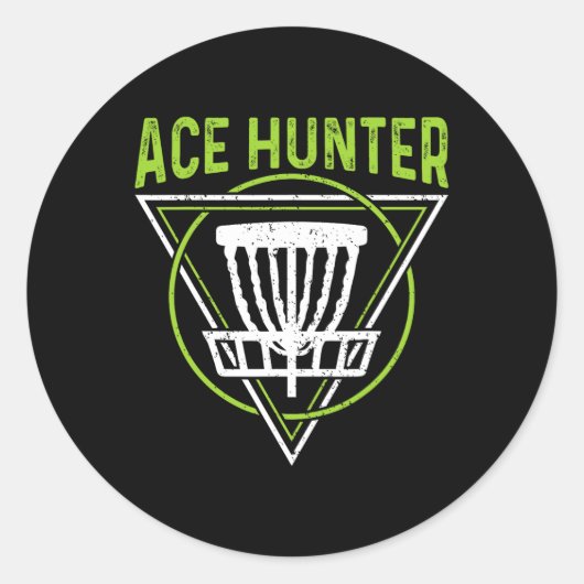 Disk Golf Shirt Funny Ace Hunter Disc Golf Runder Aufkleber (Vorderseite)