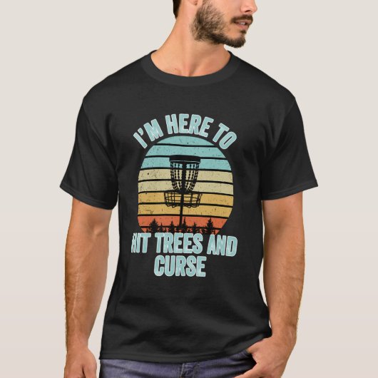 Disk Golf Shirt Funny Hit Trees und Curse Retro Di (Vorderseite)