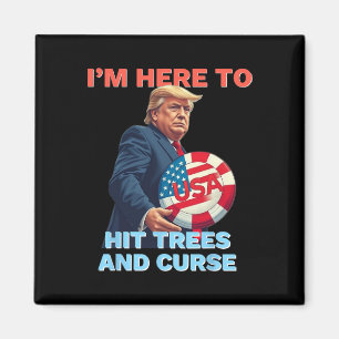 Disk Golf Shirt Funny Hit Trees und Curse Retro Di Magnet
