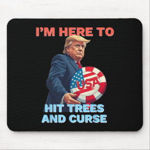 Disk Golf Shirt Funny Hit Trees und Curse Retro Di Mousepad