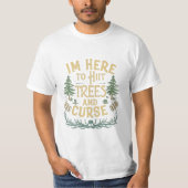 Disk Golf Shirt Funny Hit Trees und Fluch Retro (Vorderseite)