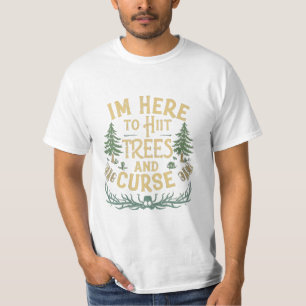 Disk Golf Shirt Funny Hit Trees und Fluch Retro