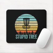 Disk Golf Shirt Funny Stupid Tree Retro Disk Golf Mousepad (Mit Mouse)