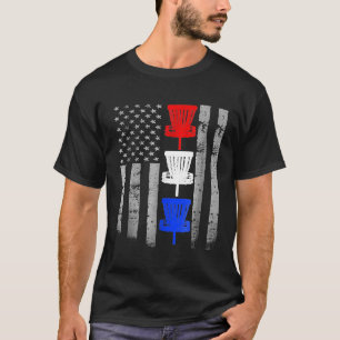 Disk Golf Shirt - Red White Blue Disc Golf Flag Te