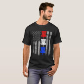 Disk Golf Shirt - Red White Blue Disc Golf Flag Te (Vorne ganz)