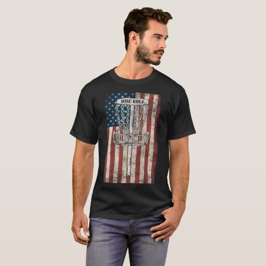 Disk Golf Shirt - USA Flag Design (Vorne ganz)