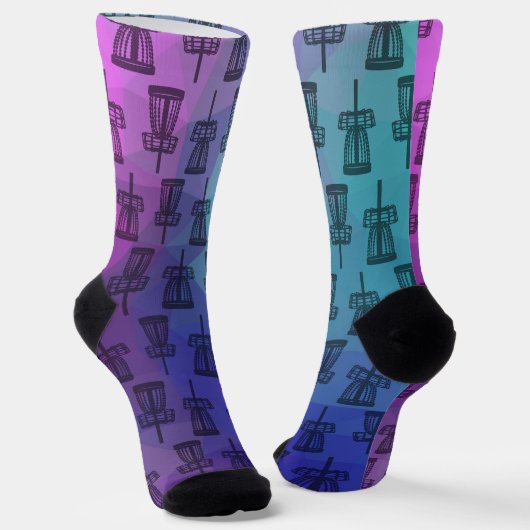 Disk Golf Socks - schwarzes Korbmuster Socken (Gewinkelt)