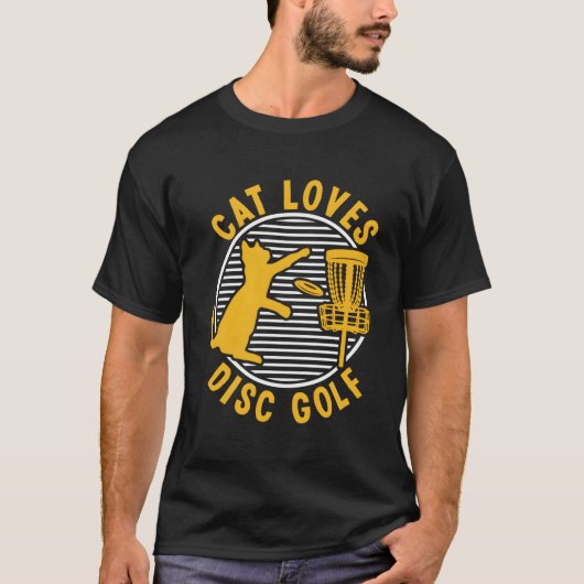 Disk Golf Sport Frisbee Cat Player Flying Disk Bas T-Shirt (Vorderseite)