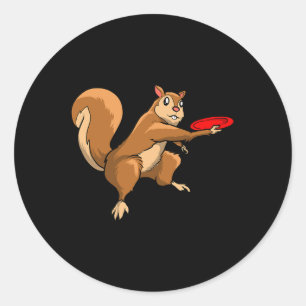 Disk Golf Squirrel - Frolf Frisbee Golf Disk Runder Aufkleber