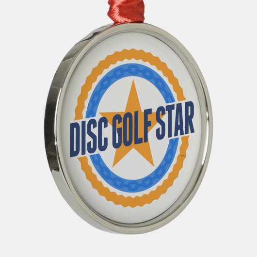 Disk Golf Star Silbernes Ornament (Rechts)