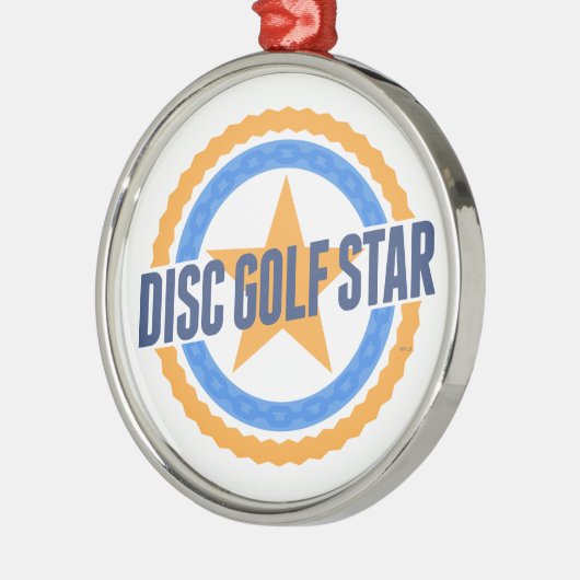 Disk Golf Star Silbernes Ornament (Links)