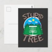 Disk Golf - Stupid Tree Postkarte (Vorne/Hinten)