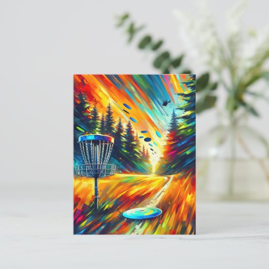 Disk Golf Thema Behaltend in Touch Postkarte (Stehend Vorderseite)