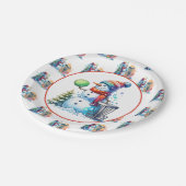 Disk Golf Themed Christmas Party Pappteller (Schrägansicht)