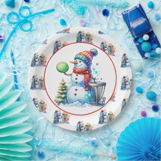 Disk Golf Themed Christmas Party Pappteller (Party)