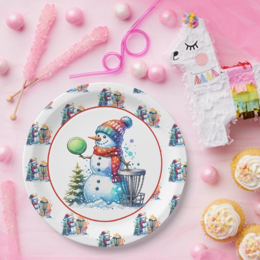 Disk Golf Themed Christmas Party Pappteller (Party)