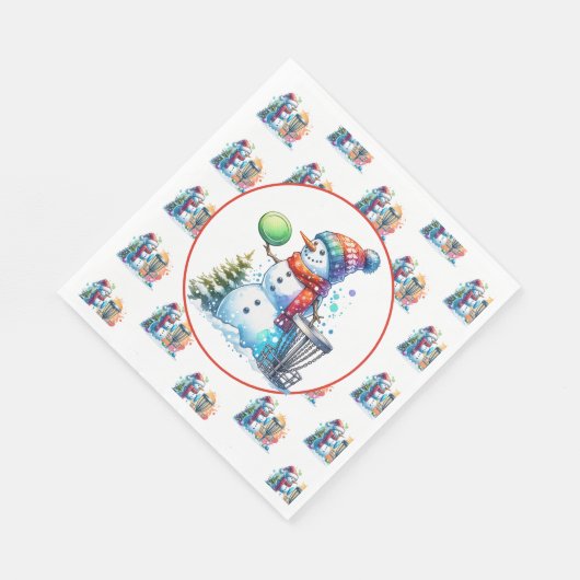 Disk Golf Themed Christmas Party Serviette (Ecke)