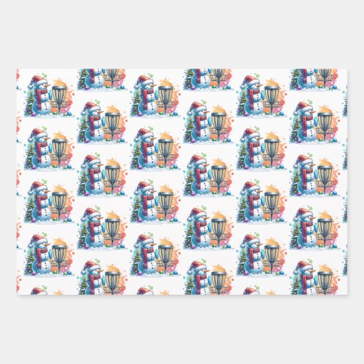 Disk Golf Themed Weihnachten Geschenkpapier Set (Vorderseite)