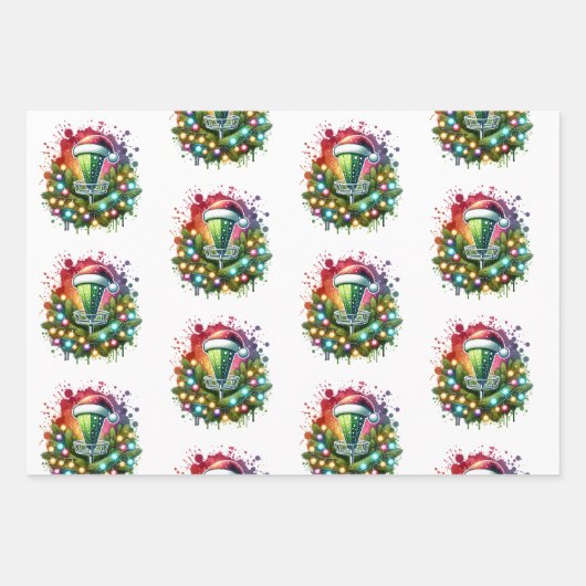 Disk Golf Themed Weihnachten Geschenkpapier Set (Vorderseite 2)