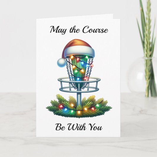 Disk Golf Themed Weihnachten Karte (Vorderseite)
