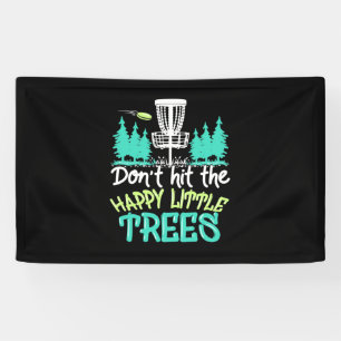 Disk Golf trifft die glücklichen kleinen Bäume Banner