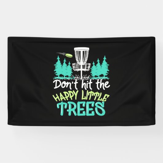 Disk Golf trifft die glücklichen kleinen Bäume Banner (Horizontal)