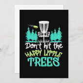Disk Golf trifft die glücklichen kleinen Bäume Einladung (Vorne/Hinten)