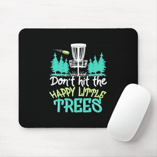 Disk Golf trifft die glücklichen kleinen Bäume Mousepad (Mit Mouse)