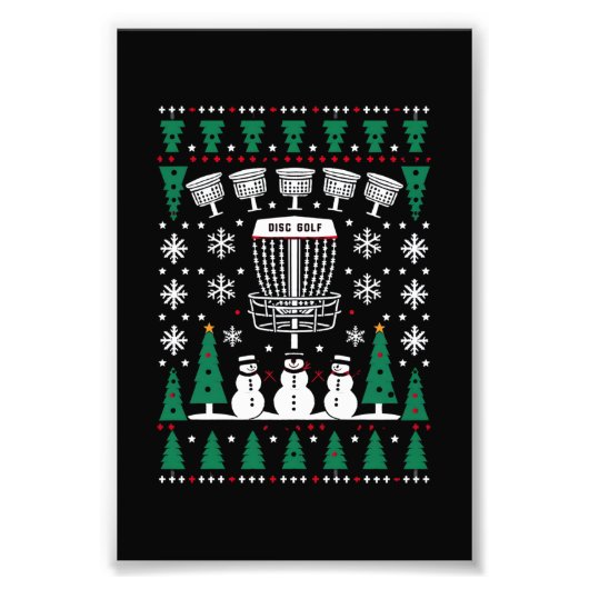 Disk Golf Ugly Christmas Sweater Pajama Geschenke Fotodruck (Vorne)