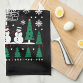 Disk Golf Ugly Christmas Sweater Pajama Geschenke Geschirrtuch (Viertel Falte)