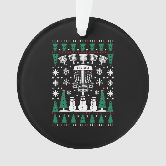 Disk Golf Ugly Christmas Sweater Pajama Geschenke Ornament (Vorderseite)
