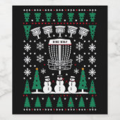 Disk Golf Ugly Christmas Sweater Pajama Geschenke Weinetikett (Einzelnes Label)