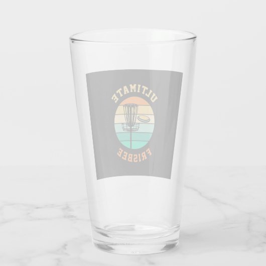 Disk Golf Ultimate Frisbee Glas (Rückseite)