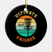 Disk Golf Ultimate Frisbee Keramik Ornament (Vorne)