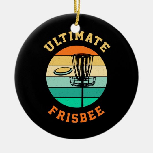 Disk Golf Ultimate Frisbee Keramik Ornament (Vorne)