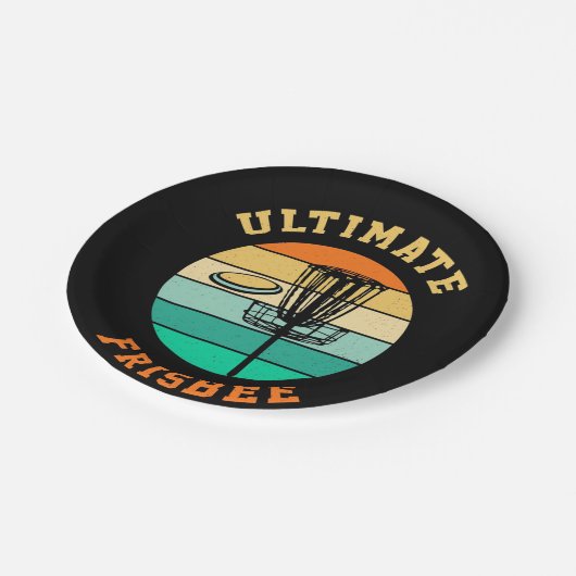 Disk Golf Ultimate Frisbee Pappteller (Schrägansicht)