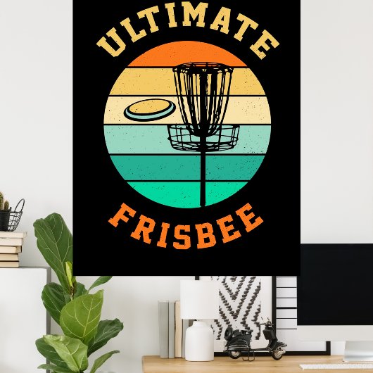 Disk Golf Ultimate Frisbee Poster (Heimbüro)