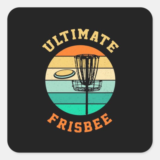 Disk Golf Ultimate Frisbee Quadratischer Aufkleber (Vorderseite)
