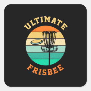Disk Golf Ultimate Frisbee Quadratischer Aufkleber