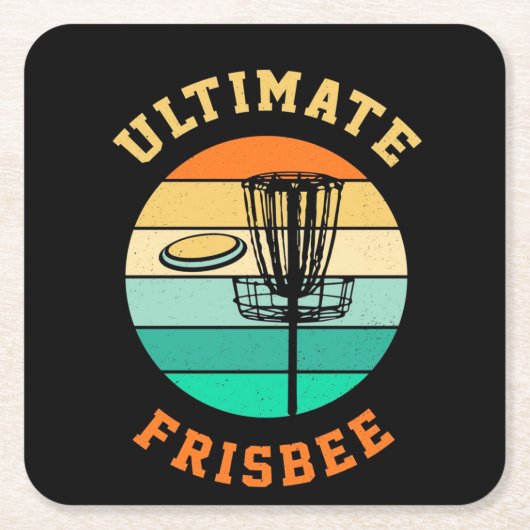 Disk Golf Ultimate Frisbee Rechteckiger Pappuntersetzer (Vorderseite)