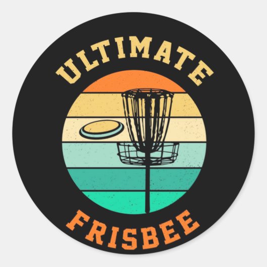 Disk Golf Ultimate Frisbee Runder Aufkleber (Vorderseite)