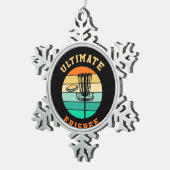 Disk Golf Ultimate Frisbee Schneeflocken Zinn-Ornament (Rechts)