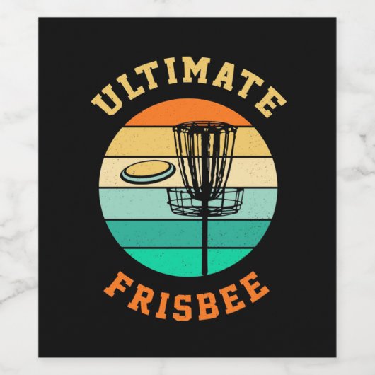 Disk Golf Ultimate Frisbee Weinetikett (Einzelnes Label)