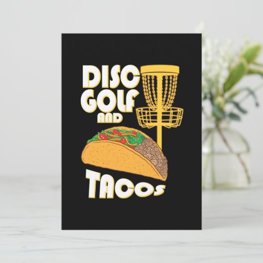 Disk Golf und Tacos Einladung (Stehend Vorderseite)